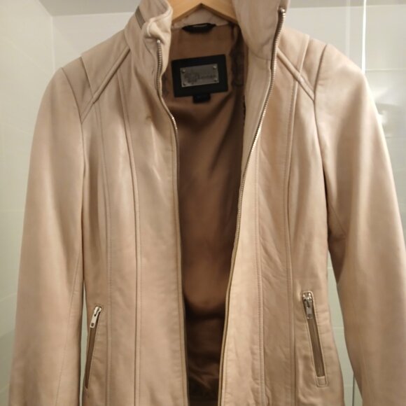 Mackage Cream Leather Jacket Woman - Picture 1 of 15